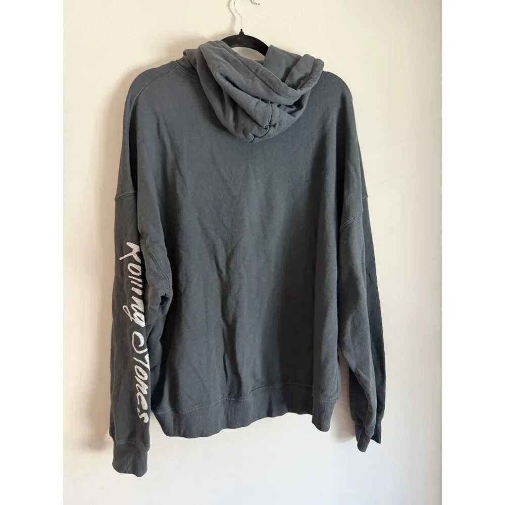 NWT Free People x Daydreamer Rolling Stones Tongue Hoodie Gray Size L $168 [jb]